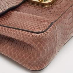 Pre Owned Chloé Brown Python Small Elsie Shoulder Bag