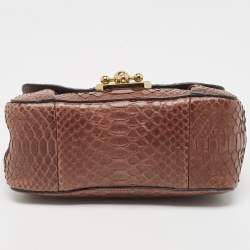 Pre Owned Chloé Brown Python Small Elsie Shoulder Bag