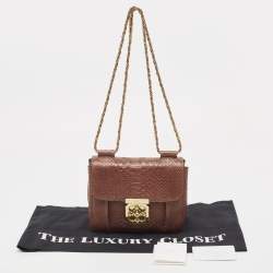 Pre Owned Chloé Brown Python Small Elsie Shoulder Bag