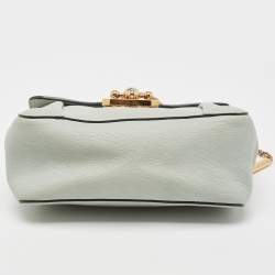 Pre Owned Chloé Mint Green Leather Small Elsie Shoulder Bag