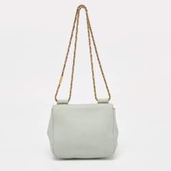 Pre Owned Chloé Mint Green Leather Small Elsie Shoulder Bag