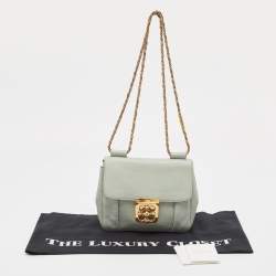 Pre Owned Chloé Mint Green Leather Small Elsie Shoulder Bag