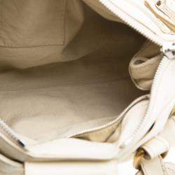 Pre Owned Chloe Cream Leather Medium Paddington Satchel