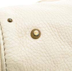 Pre Owned Chloe Cream Leather Medium Paddington Satchel