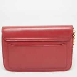 Pre Owned Chloe Pink Leather and Suede C Chain Clutch