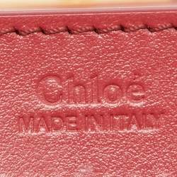 Pre Owned Chloe Pink Leather and Suede C Chain Clutch