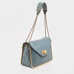 Pre Owned Chloe Blue Leather Medium Sally Shoulder Bag