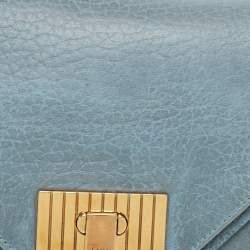Pre Owned Chloe Blue Leather Medium Sally Shoulder Bag
