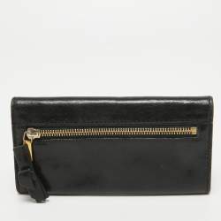 Chloe Black Leather Logo Continental Wallet