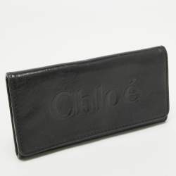 Chloe Black Leather Logo Continental Wallet