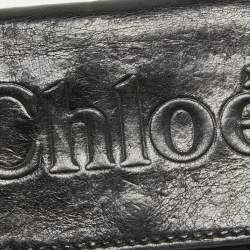 Chloe Black Leather Logo Continental Wallet