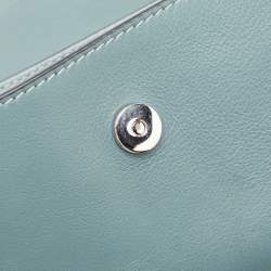 Pre Owned Chloe Blue Leather and Suede Mini Faye Crossbody Bag