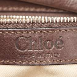 Pre Owned Chloe Dark Brown/Grey Python and Leather Silverado Satchel