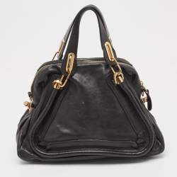 Pre Owned Chloe Black Leather Medium Paraty Satchel