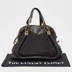 Pre Owned Chloe Black Leather Medium Paraty Satchel
