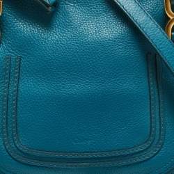 Pre Owned Chloe Blue Leather Small Marcie Satchel