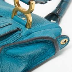 Pre Owned Chloe Blue Leather Small Marcie Satchel