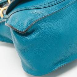 Pre Owned Chloe Blue Leather Small Marcie Satchel