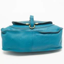 Pre Owned Chloe Blue Leather Small Marcie Satchel
