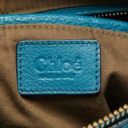 Pre Owned Chloe Blue Leather Small Marcie Satchel