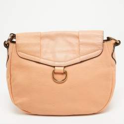 Pre Owned Chloe Peach Leather Elise Neo Folk Shoulder Bag