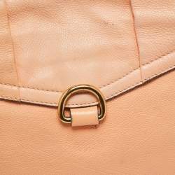 Pre Owned Chloe Peach Leather Elise Neo Folk Shoulder Bag