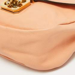 Pre Owned Chloe Peach Leather Elise Neo Folk Shoulder Bag
