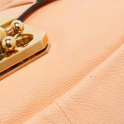 Pre Owned Chloe Peach Leather Elise Neo Folk Shoulder Bag