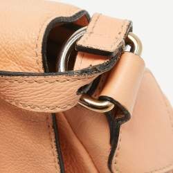 Pre Owned Chloe Peach Leather Elise Neo Folk Shoulder Bag