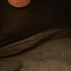 Pre Owned Chloe Peach Leather Elise Neo Folk Shoulder Bag