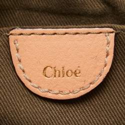Pre Owned Chloe Peach Leather Elise Neo Folk Shoulder Bag