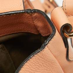 Pre Owned Chloe Peach Leather Elise Neo Folk Shoulder Bag