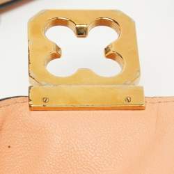 Pre Owned Chloe Peach Leather Elise Neo Folk Shoulder Bag