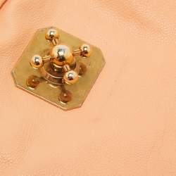 Pre Owned Chloe Peach Leather Elise Neo Folk Shoulder Bag