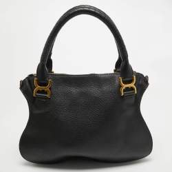 Chloé Black Leather Medium Marcie Shoulder Bag