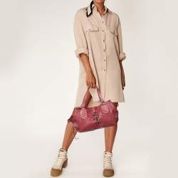 Pre Owned Chloe Pink/Brown Leather Paddington Satchel