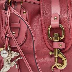 Pre Owned Chloe Pink/Brown Leather Paddington Satchel