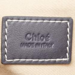 Pre Owned Chloe Beige/Black Canvas and Leather Small Woody Tote