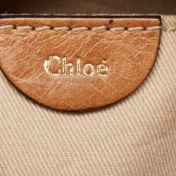 Chloe Red/Brown Leather Buckle Duffel Bag