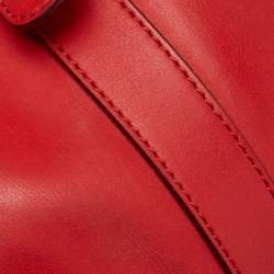 Chloe Red/Brown Leather Buckle Duffel Bag