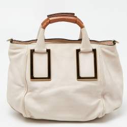 Chloe Beige/Brown Leather Ethel Satchel