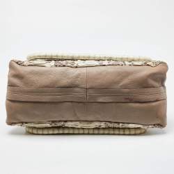 Pre Owned Chloe Beige Python and Leather Medium Paraty Satchel