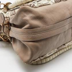 Pre Owned Chloe Beige Python and Leather Medium Paraty Satchel