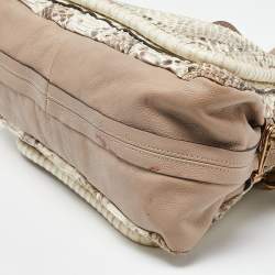 Pre Owned Chloe Beige Python and Leather Medium Paraty Satchel
