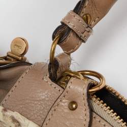 Pre Owned Chloe Beige Python and Leather Medium Paraty Satchel