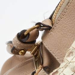 Pre Owned Chloe Beige Python and Leather Medium Paraty Satchel