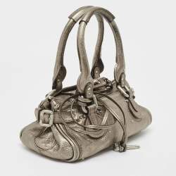 Pre Owned Chloe Metallic Leather Mini Paddington Satchel