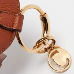 Chloe Brown Leather Mini Alphabet Round Coin Purse