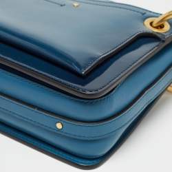 Pre Owned Chloe Blue Patent and Leather Roy Shoulder Bag