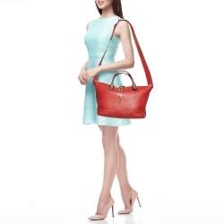 Pre Owned Chloe Red/Brown Leather Medium Baylee Tote
